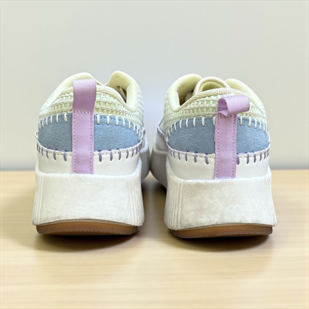 Nicole Miller Brita Woven Rainbow Pastel Platform Sneaker in Beige Mist Sz 8 - Picture 7 of 10